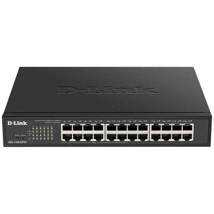 D-Link DGS-1100-24PV2/E Smart Managed Switch de 24 puertos Gigabit con 12 puertos PoE+
